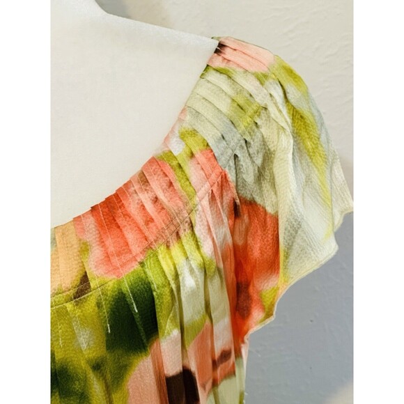 Anthropologie Tabitha Zoya Size10 Watercolor Silk Blend Dress Preppy Art to Wear - Picture 7 of 13